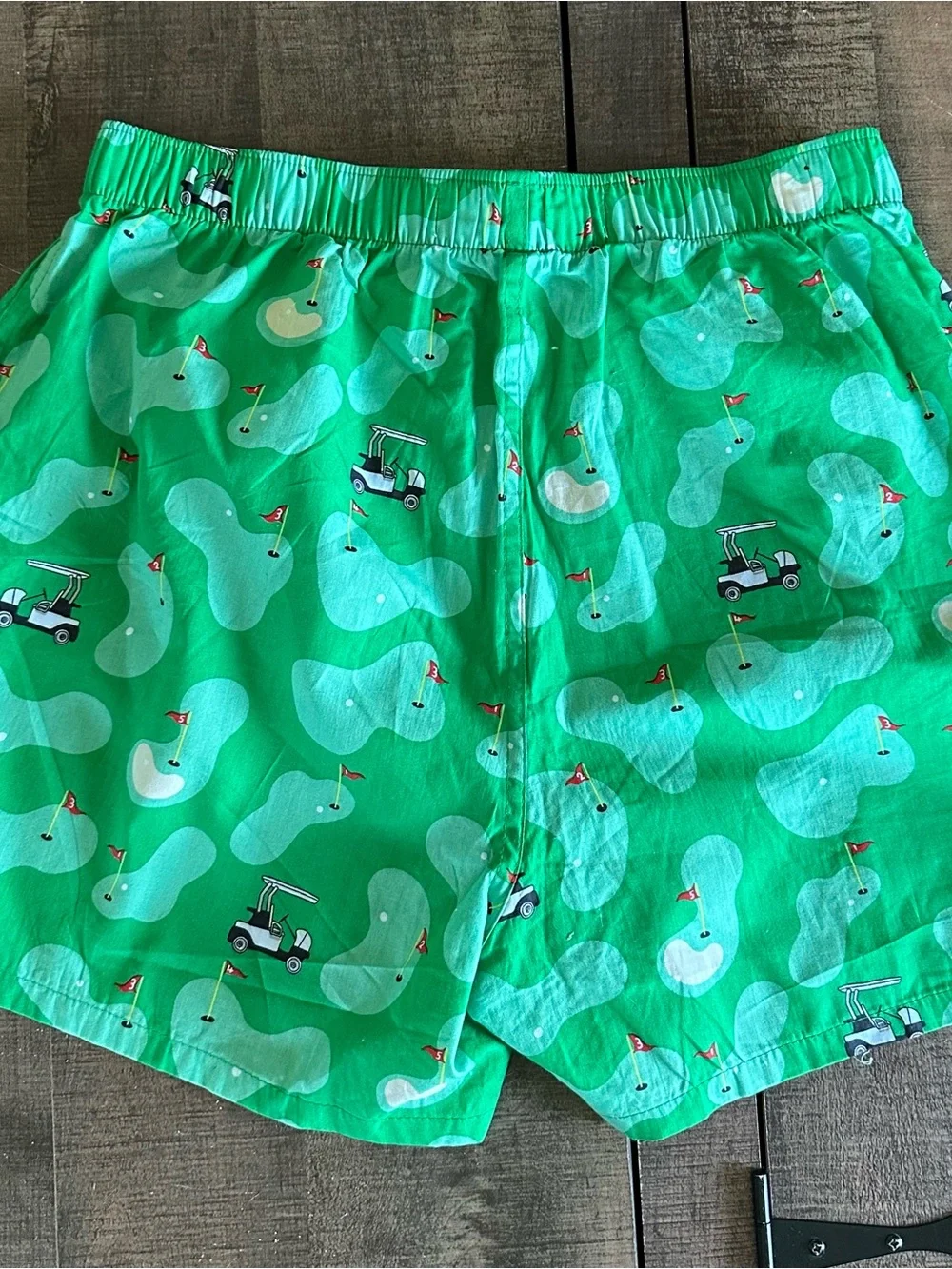 Old Navy Golf Course Print Boxer Shorts Men's Small Green Novelty Lounge Sleep